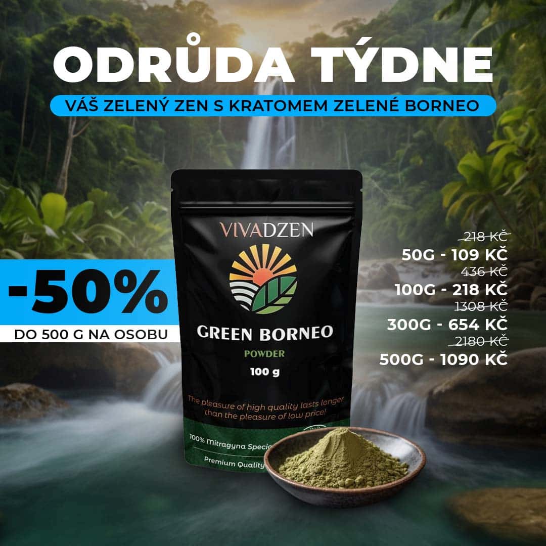 Zelené Borneo Kratom je -50% sleva pouze tento týden