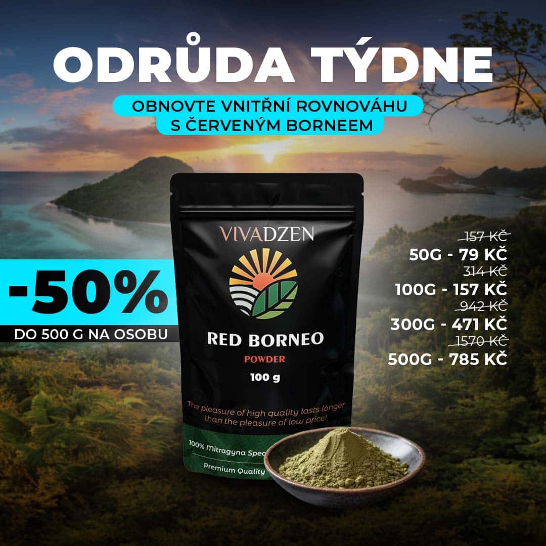 🍂 Získejte -50% slevu na exkluzivní Červené Borneo Kratom – pouze tento týden!