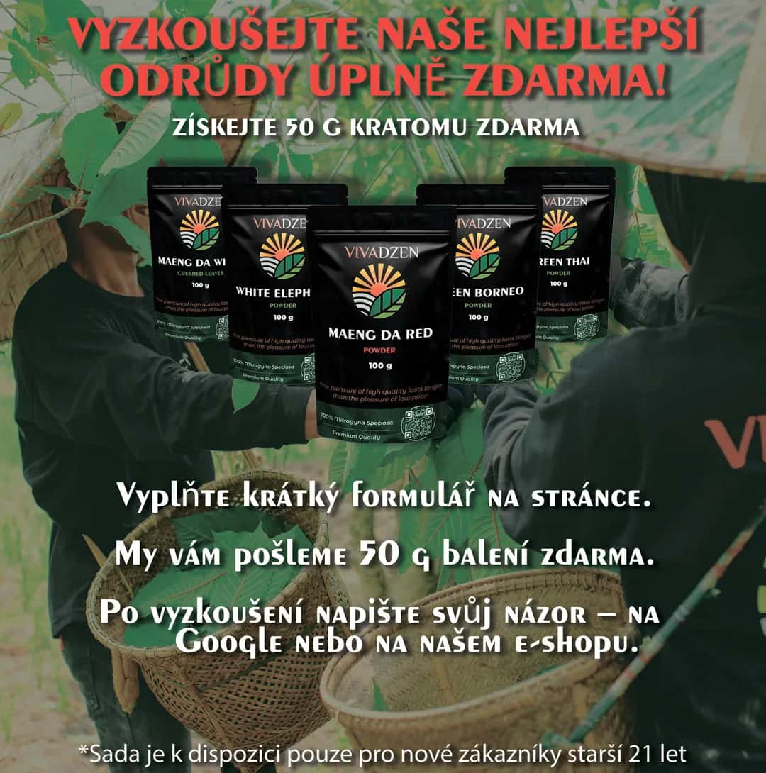 Vyzkoušejte naši sadu nejlepších odrůd kratomu zdarma!