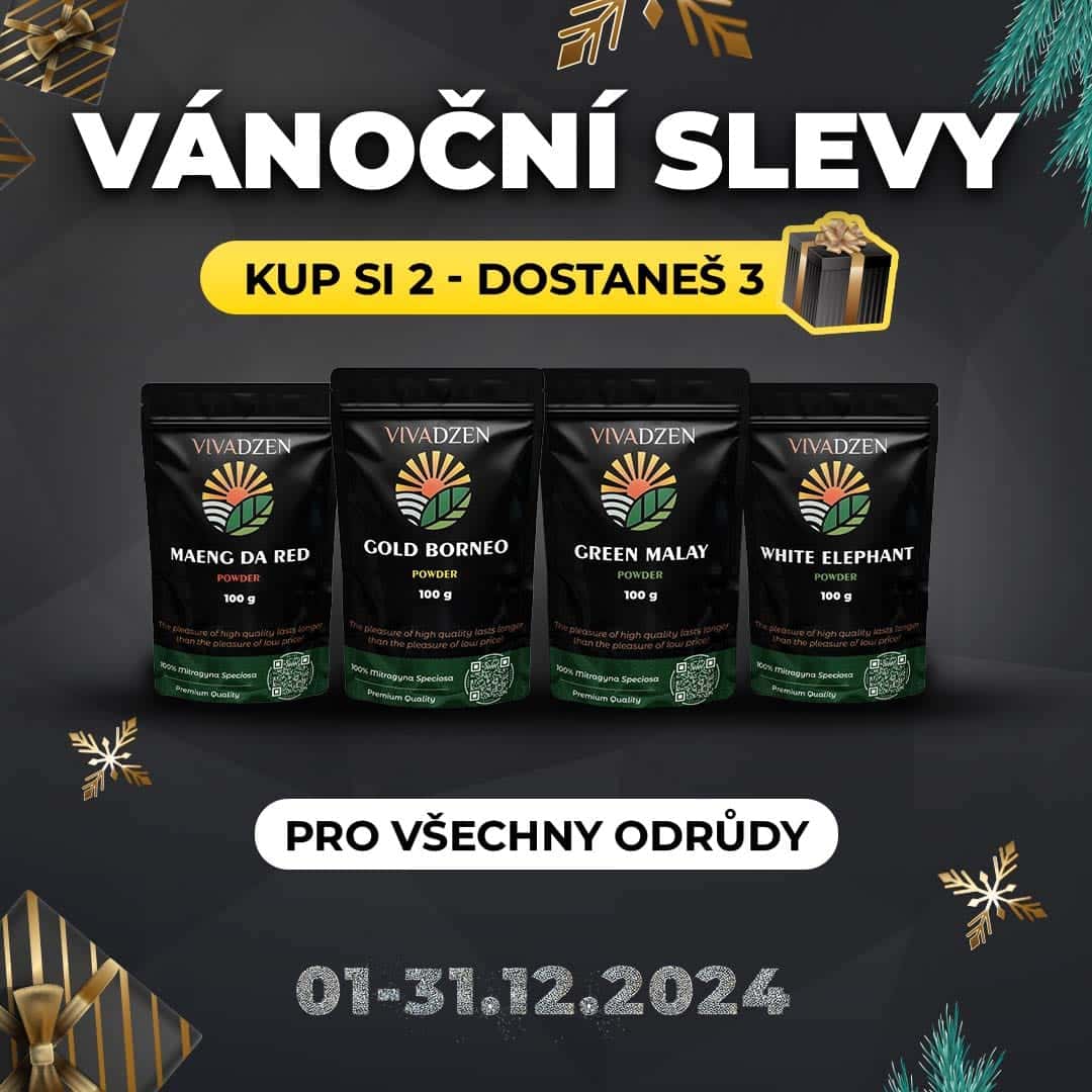 🎄 Vánoční magie: 3 balení kratomu za cenu 2! 🎁