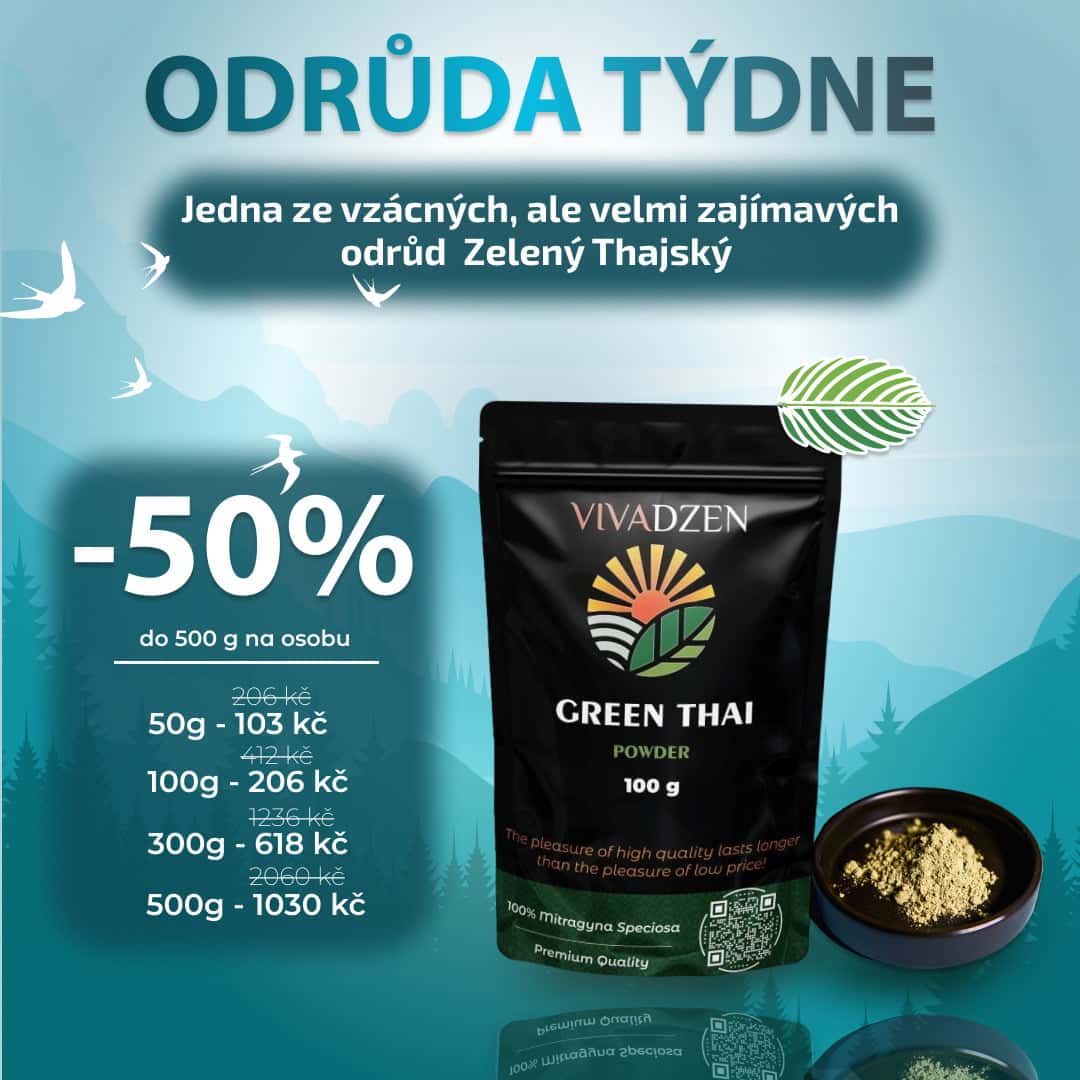 Získejte svůj oblíbený Zelený Thajský Kratom s 50% slevou!