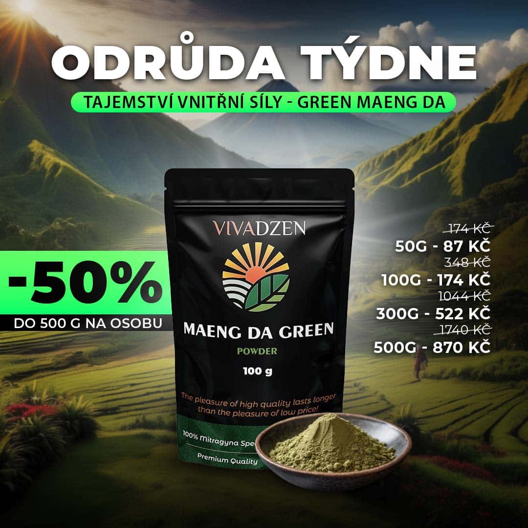 Využijte kouzlo zeleného Maeng Da s 50% slevou!