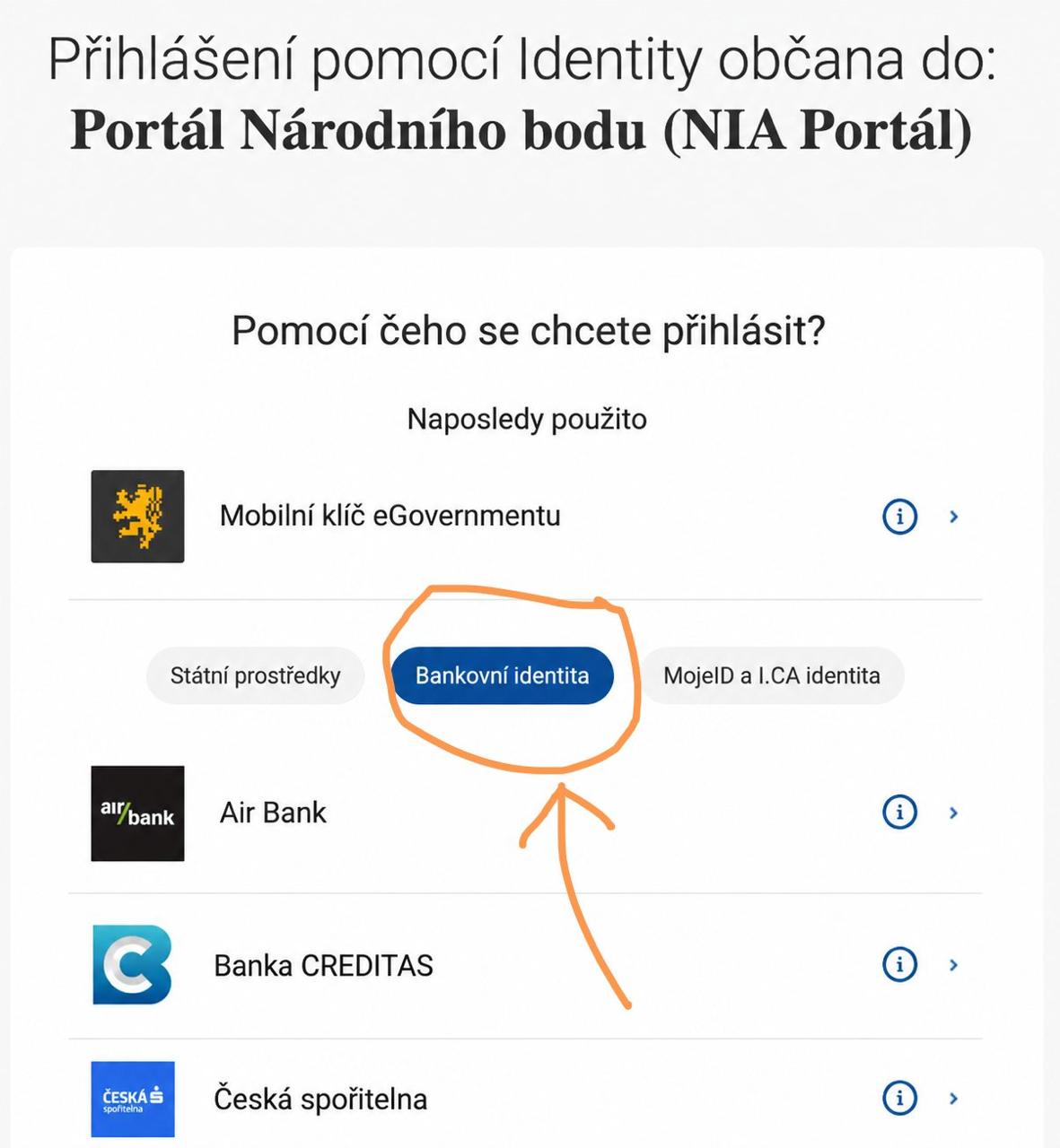 Přihlášení do Identity občana 1