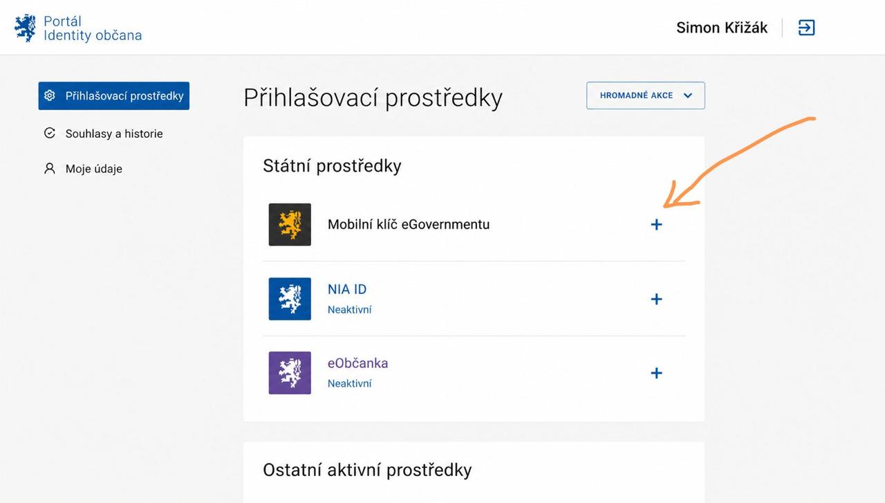 Propojení aplikace s vaším profilem 1