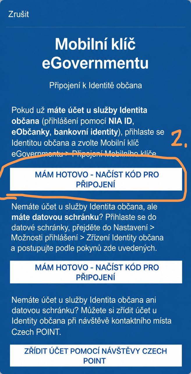 Aktivace Mobilního klíče 2