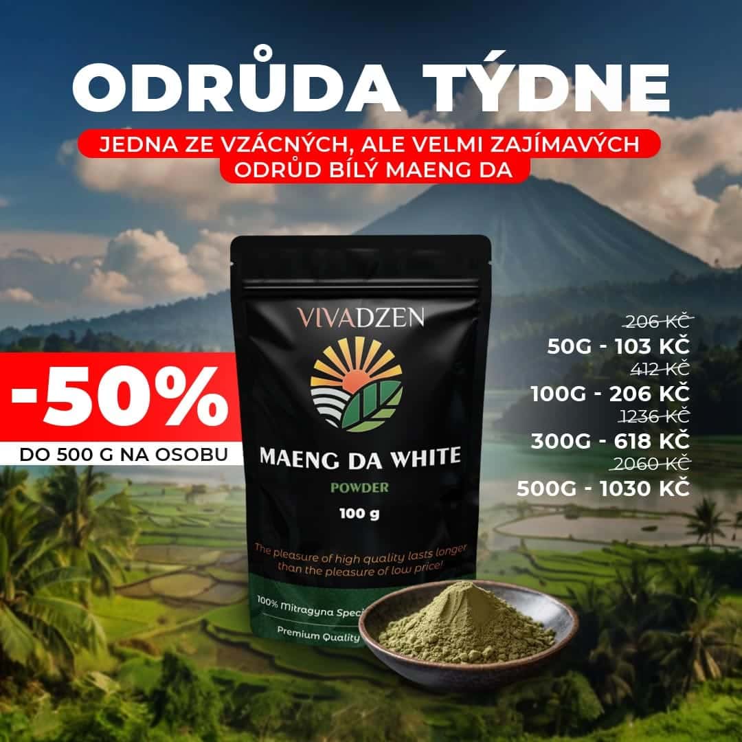 Udělejte si den jasnější s Kratomem Bílá Maeng Da s 50% slevou! Udělejte si den jasnější s Kratomem Bílá Maeng Da s 50% slevou!