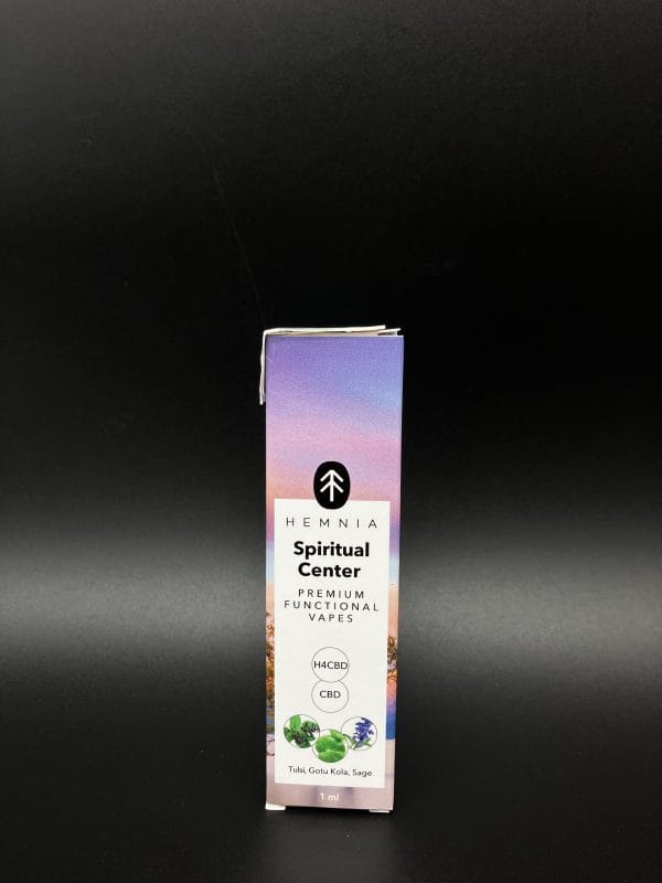 Hemnia Premium Functional H4CBD and CBD Vape Pen Spiritual Center - 50 % H4CBD, 45% CBD, Tulsi, Gotu Kola, Sage, 1ml