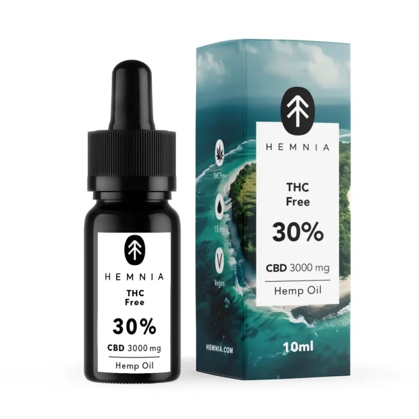 Hemnia CBD Oil 30% THC Free, 3000 mg, 10 ml