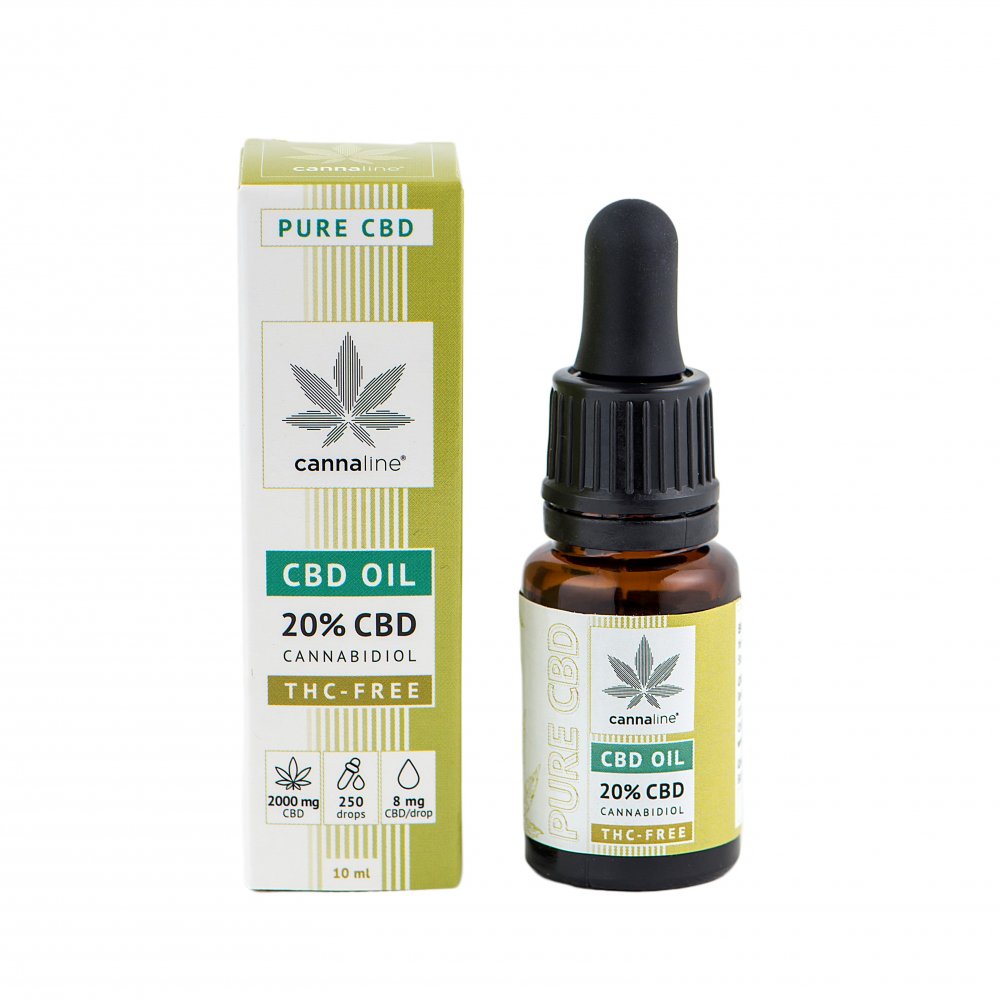 CANNALINE CBD Hemp Oil THC FREE 20%, 2000 mg, 10 ml